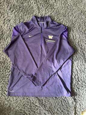 Nike Dri-Fit Washington Huskies Purple Quarter-Zip Coaches Jacket Size XXL